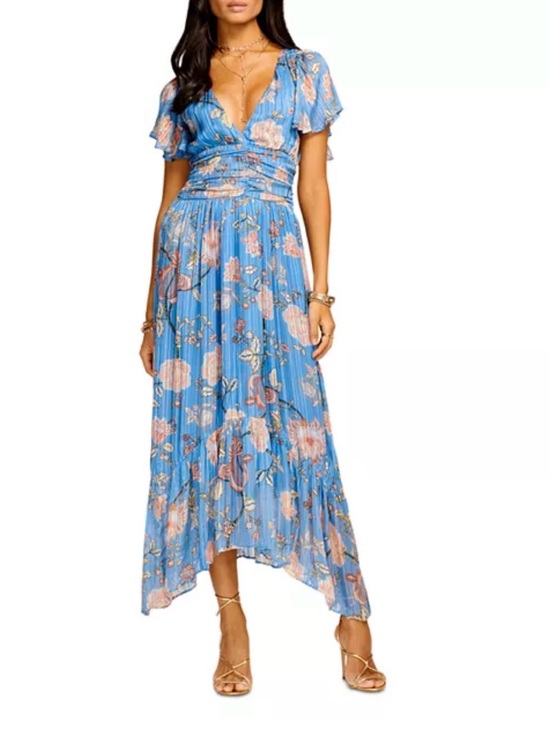 Ramy Brook Dresses & Skirts - Ramy Brook Joan Blue Floral Print Midi Dress